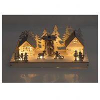 Wooden Light Up Festive Scene. Battery Powered #2