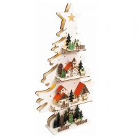 Wooden Light Up Christmas Tree. Battery Powered