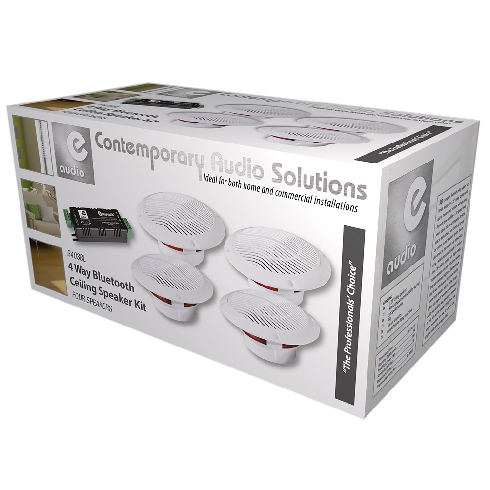 E Audio 4 Way Bluetooth Ceiling Speaker Kit With Aux Input
