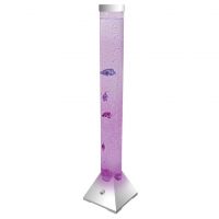 Cheetah Colour Changing Bubble Column with Artificial Fish and Silver Base #3