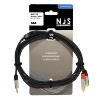 NJS Professional Audio Lead 2x Phono to 3.5mm Stereo Jack 5M