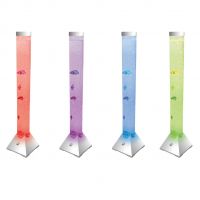 Cheetah Colour Changing Bubble Column with Artificial Fish and Silver Base #4