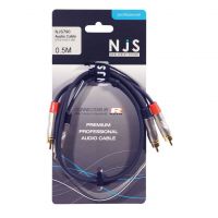 NJS Professional Audio Lead 2x Phono to 2x Phone Plug 0.5M