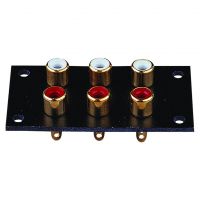 Red White 6x Phono Sockets on Paxolin Panel