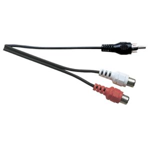 Screened Phono Plug to 2x Phono Socket Lead. 0.23m