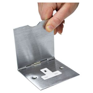 Floor Socket 1 Gang 13 Amp Satin Chrome