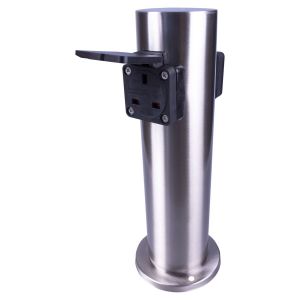 Outdoor Chrome Stainless Steel Twin Mains Socket Post #4