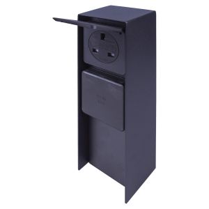 Outdoor Black Stainless Steel Twin Mains Socket Post #4