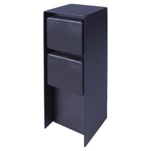 Outdoor Black Stainless Steel Twin Mains Socket Post