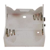 White Battery Holder which Holds 2x D Cells