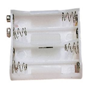 White Battery Holder which Holds 4x AA Cells
