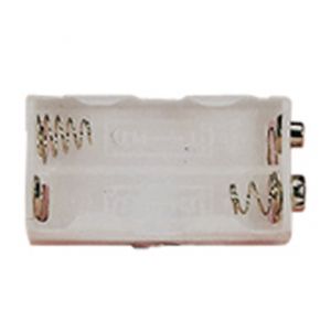 White Battery Holder Holds 4x AA Cells