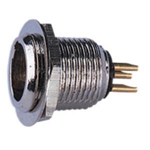 Nickel 3 Pin Mini XLR Chassis Plug with Gold Contacts