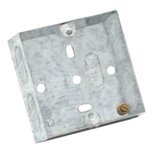 Eagle Single Gang Zinc Plated Metal Back Box 25mm Deep