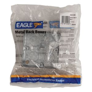 Eagle Single Gang Zinc Plated Metal Back Box 25mm Deep #2
