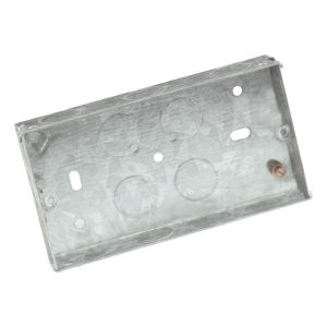 Eagle Two Gang Zinc Plated Metal Back Box 25mm Deep