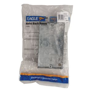 Eagle Two Gang Zinc Plated Metal Back Box 25mm Deep #2