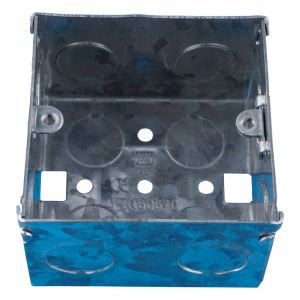 Eagle Single Gang Zinc Plated Metal Back Box 47mm Deep
