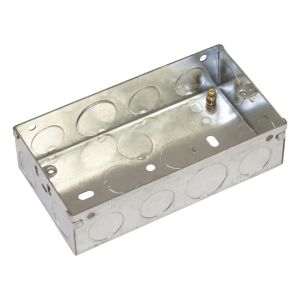 Eagle Two Gang Zinc Plated Metal Back Box 35mm Deep