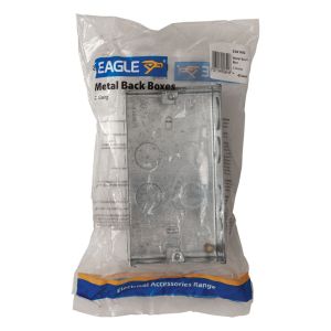 Eagle Two Gang Zinc Plated Metal Back Box 47mm Deep #3
