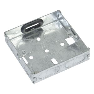 Single Gang Zinc Plated Metal Back Box 16mm Deep