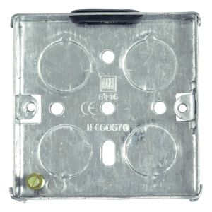 Single Gang Zinc Plated Metal Back Box 16mm Deep #2