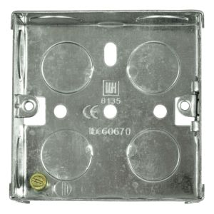 Single Gang Zinc Plated Metal Back Box 35mm Deep #2
