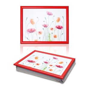 St Helens Lap Tray with Bean Bag Cushion. Design Flower