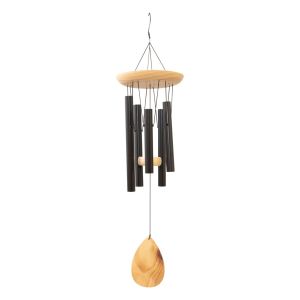 St Helens Wooden Wind Chime with 5 Black Tubes