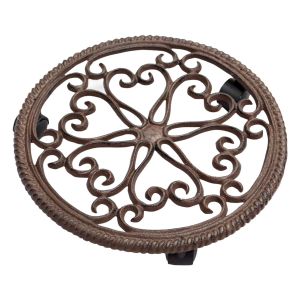 St Helens Cast Iron Flower Pot Mover. Brown 29cm