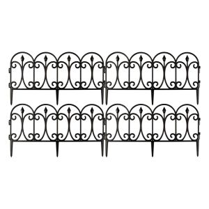 Wrought Iron Effect Garden Edge Fence. Pack of 4