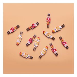 Wooden Nutcracker Stickers with Adhesive Back Orange. Pack of 12 #4