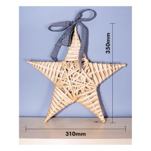 St Helens Natural Wood Wicker Christmas Star #2