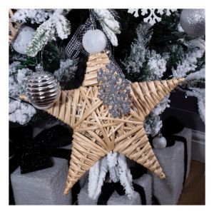 St Helens Natural Wood Wicker Christmas Star #4