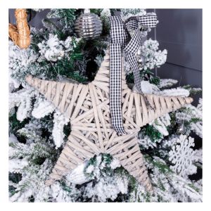 St Helens Natural Wicker Light Grey Christmas Star