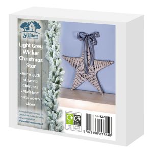 St Helens Natural Wicker Light Grey Christmas Star #4