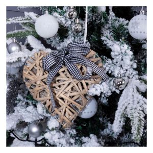 St Helens Light Grey Wicker Christmas Heart