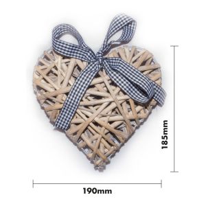 St Helens Light Grey Wicker Christmas Heart #2