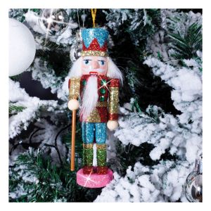St Helens Nutcracker Christmas Tree Decoration. Blue Hat