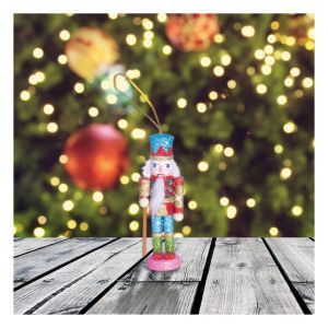 St Helens Nutcracker Christmas Tree Decoration. Blue Hat #3