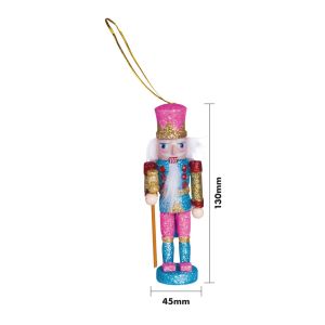 St Helens Nutcracker Christmas Tree Decoration. Pink Hat #2