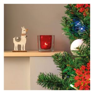 St Helens Wooden Alpaca Ornament. Standing Up #4