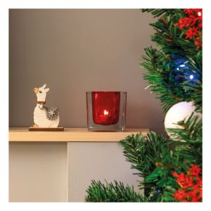 St Helens Wooden Alpaca Ornament. Sitting Down #4