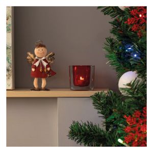 St Helens Red Metal Angel Ornament 170mm #4