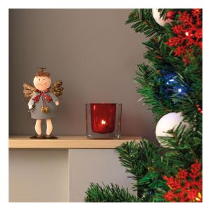 St Helens Grey Metal Angel Ornament #4