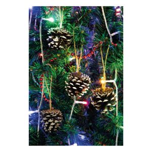 St Helens White Tipped Hanging Pine Cone Decoration. Pack of 6 #3