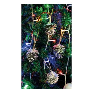 St Helens Hanging Silver Pine Cone Decoration. Pack of 6 #3