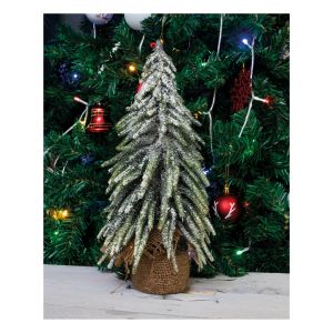 St Helens Decorative Snow Topped Mini Christmas Tree in Hessian Bag 35cm #3