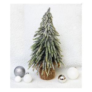 St Helens Decorative Snow Topped Mini Christmas Tree in Hessian Bag 35cm #4