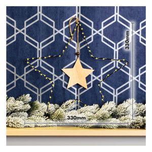 Battery Powered Metal Christmas Star Silhouette with LED String Lights #2